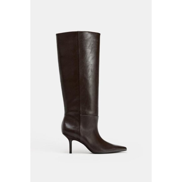 ZARA POINTED HIGH-HEEL BOOTS - Picture 1 of 5